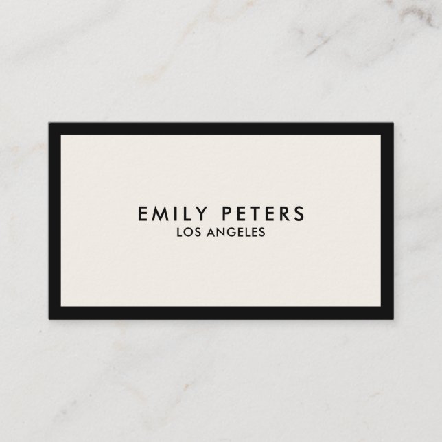 Minimal Beruflich Luxus Black Ivory Chic Visitenkarte (Vorderseite)
