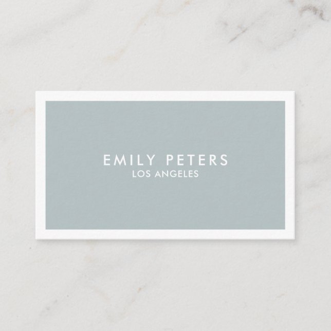 Minimal Beruflich Luxus Dusty Blue Visitenkarte (Vorderseite)