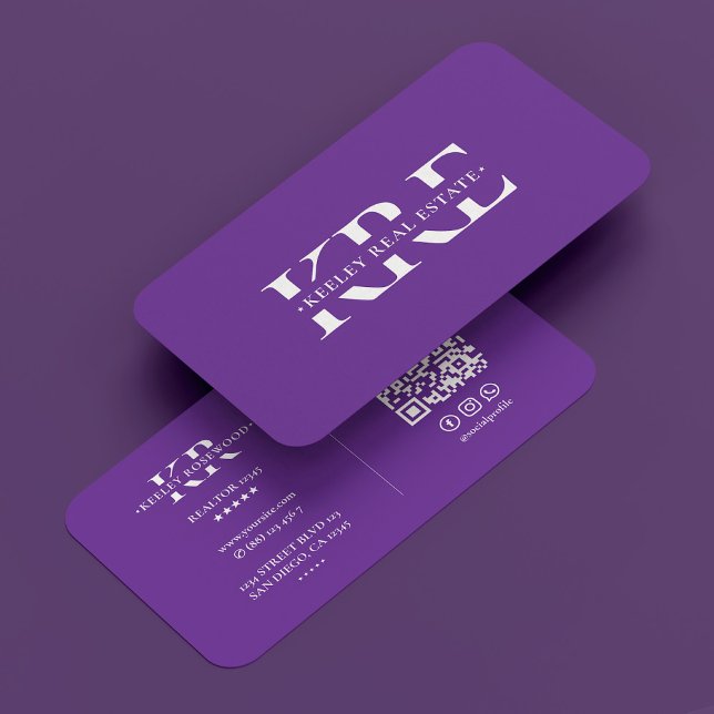 Minimal Beruflich Royal Lila Modern Visitenkarte (Minimal Professional Royal Purple Modern Business Card
)
