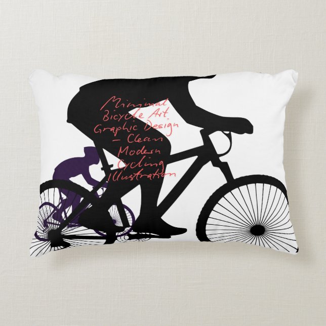 Minimal Bicycle Art – Dekokissen (Vorderseite)