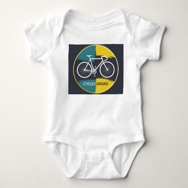 Minimal Bicycle Illustration –  Baby Strampler (Vorderseite)