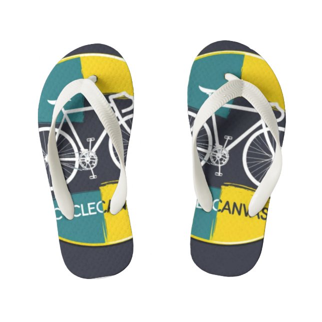 Minimal Bicycle Illustration –  Kinderbadesandalen (Fußbett)