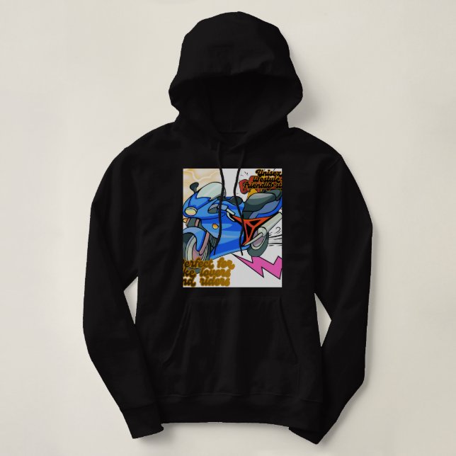 Minimal Bike Art Graphic – Modern Motorcycle Hoodie (Design vorne)