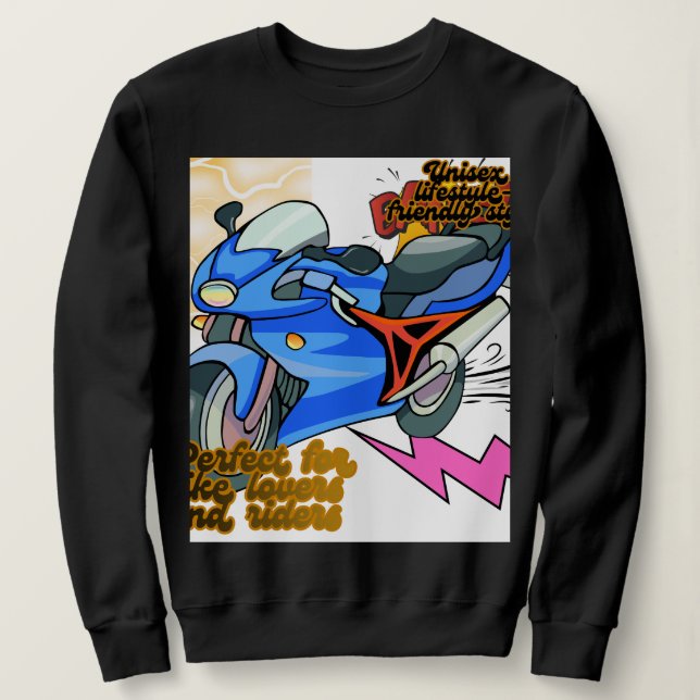 Minimal Bike Art Graphic – Modern Motorcycle Sweatshirt (Design vorne)
