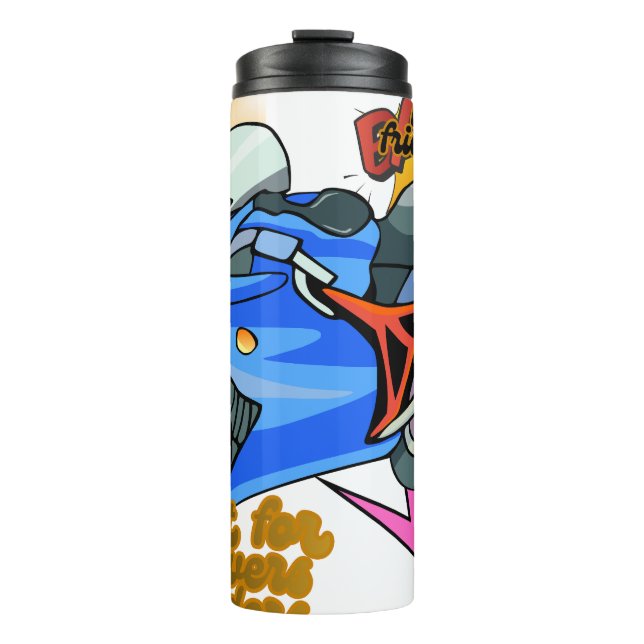 Minimal Bike Art Graphic Thermosbecher (Vorderseite)