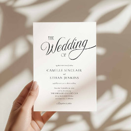 Minimal Black and White Wedding Invitation Einladung