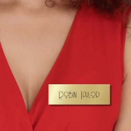 Minimal Black Gold Moderne Beruflich Namensschild