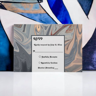 Minimal Black Gray Terracotta Abstrakte Kunst Hoch RSVP Karte