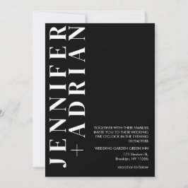 Minimal Black Hochzeit Einladungskarte