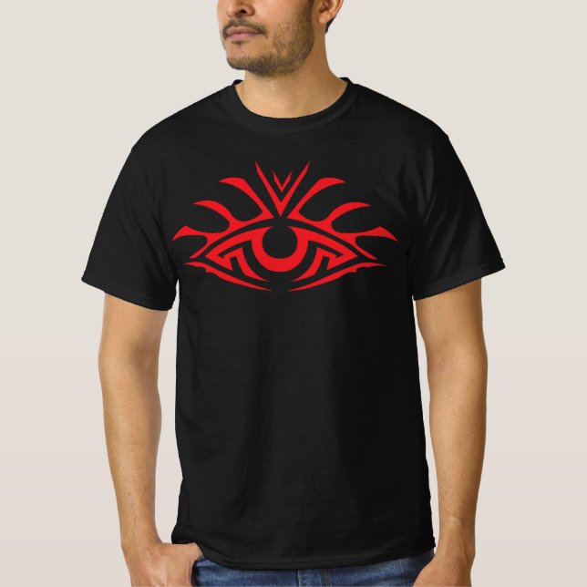 Minimal Black Ink Tattoo Style Artwork T-Shirt (Vorderseite)
