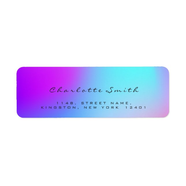Minimal Black Ombre Pink Rücksendeadressen-Aufkleb (Vorne)
