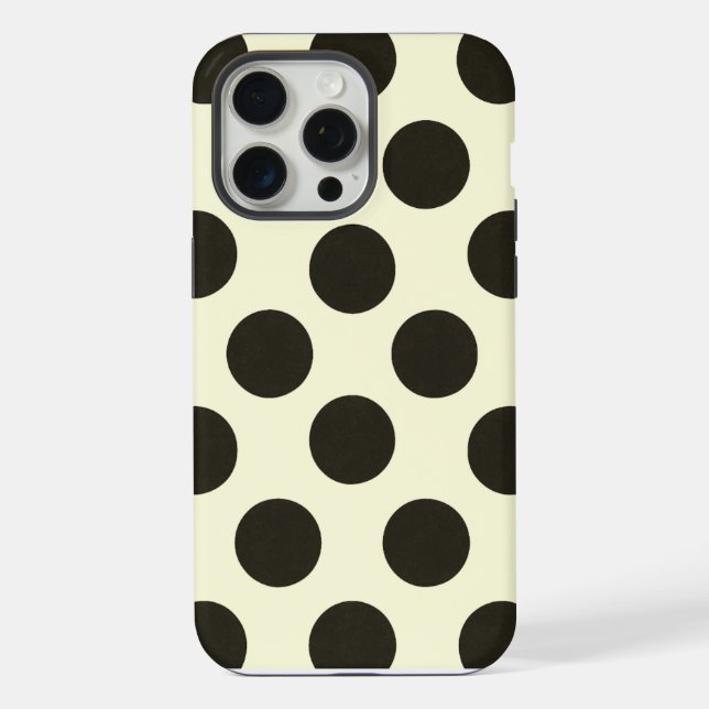 Minimal Black Polka Dot Pattern iPhone 15 Pro Max Hülle (Rückseite)