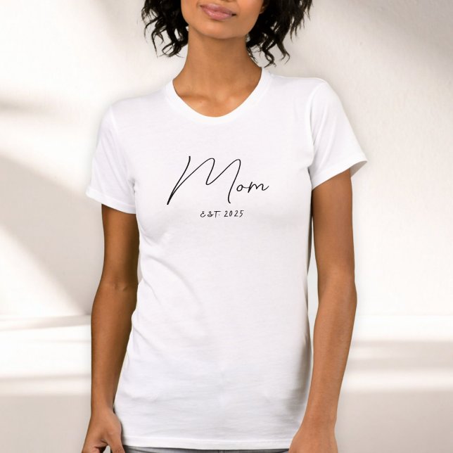 Minimal Black Script Established Mom T-Shirt (Von Creator hochgeladen)