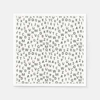 Minimal Black White Alphabet Pattern Serviette