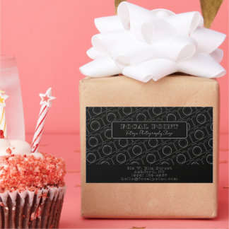  Minimal Black & White Camera Pattern Photography Rechteckiger Aufkleber