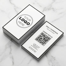 Minimal Black White Modern QR Code Logo
