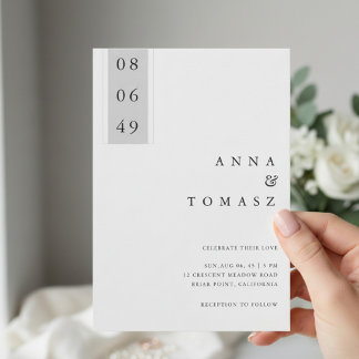 Minimal Black & White Wedding Invitation Einladung