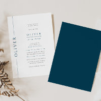 Minimal Blau und Weiß Bar Mitzvah Typografie