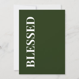 Minimal BLESSED | Forest Green Holiday Card Feiertagskarte