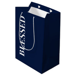 Minimal BLESSED | Navy Blue Holiday Mittlere Geschenktüte