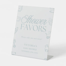 Minimal Blue Boy Baby Shower Favors Sockelschild