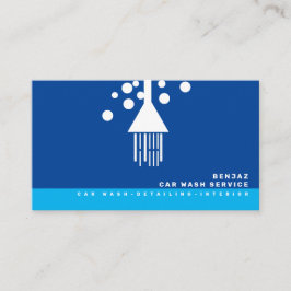 Minimal Blue Bubbles Car Wash Räume Designer B Visitenkarte