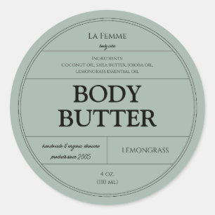 Minimal Blue Cosmetic Skincare Product Label Runder Aufkleber