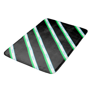 Minimal Blue Green Black Large Stripe Japan Text Badematte