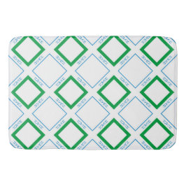 Minimal Blue Green Large Diamond Japanischer Text Badematte