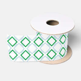 Minimal Blue Green Small Japanischer Text Satinband
