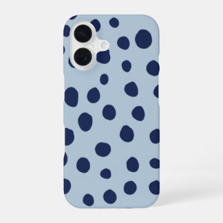 Minimal Blue Polka Dot Phone Case | Modern Aesthet iPhone 16 Hülle