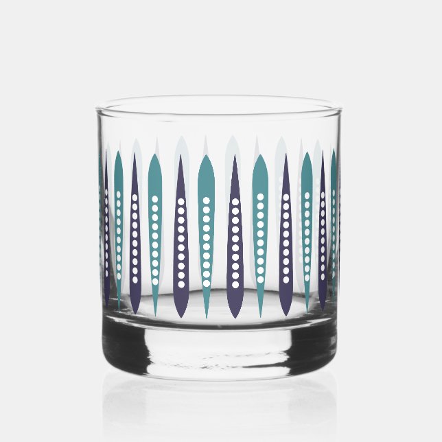 Minimal Blue Retro Inspiriert Whiskyglas (Vorderseite)