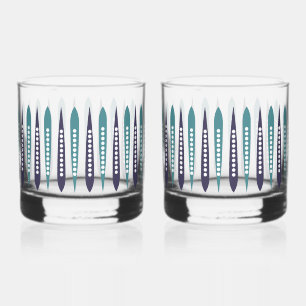 Minimal Blue Retro Inspiriert Whiskyglas