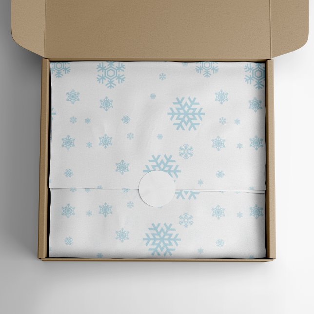 Minimal Blue Snowflakes Urlaub Seidenpapier (Von Creator hochgeladen)