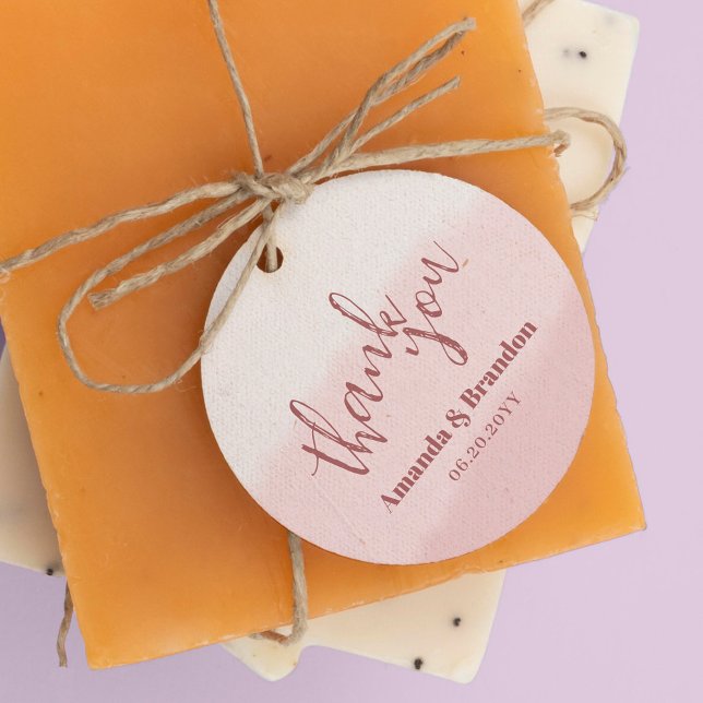 Minimal Blush Bloom Bold Script Hochzeit Vielen Da Geschenkanhänger (Von Creator hochgeladen)