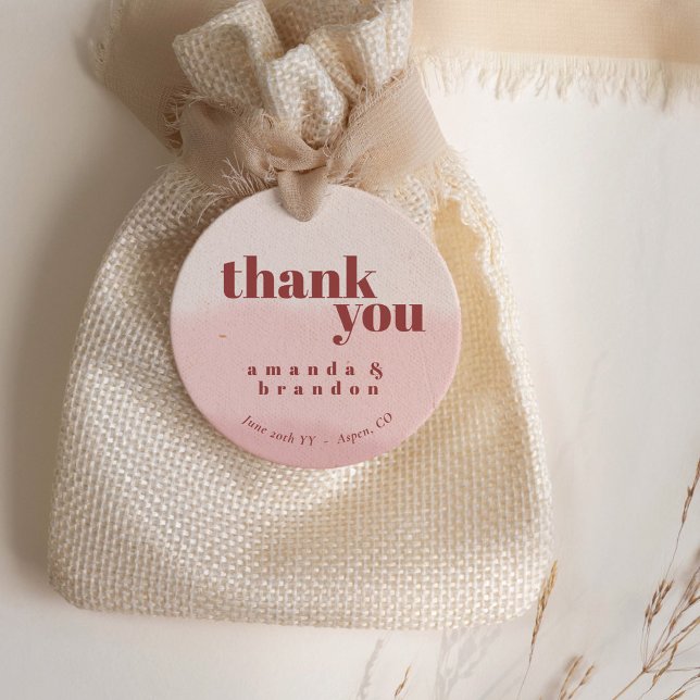 Minimal Blush Bloom Bold Script Hochzeit Vielen Da Geschenkanhänger (Von Creator hochgeladen)