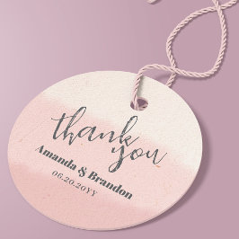 Minimal Blush Bloom Bold Script Hochzeit Vielen Da Geschenkanhänger