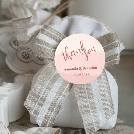 Minimal Blush Bloom Bold Script Hochzeit Vielen Da Runder Aufkleber