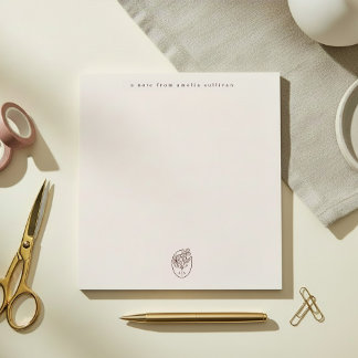 Minimal Blush Notepad with Monogram Desk Pad Notizblock