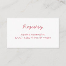 Minimal Blush Pink Babydusche Registrierung