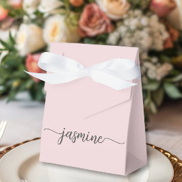 Minimal Blush Pink Girly Monogram Name Script Geschenkschachtel