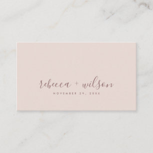 MINIMAL BLUSH PINK TYPOGRAPHY WEDY DANKE VISITENKARTE