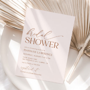 Minimal Boho Blush Pink Brautparty Einladung