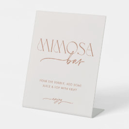Minimal Boho Brautparty Mimosa Bar Sockelschild