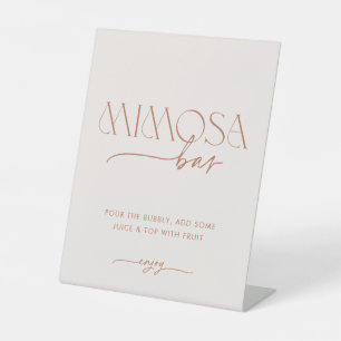 Minimal Boho Brautparty Mimosa Bar Sockelschild