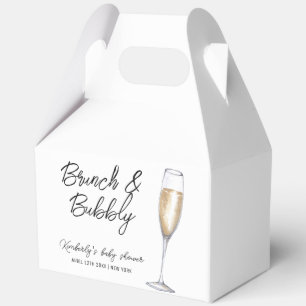 Minimal Boho Champagne Brunch Bubbly Baby Dusche Geschenkschachtel