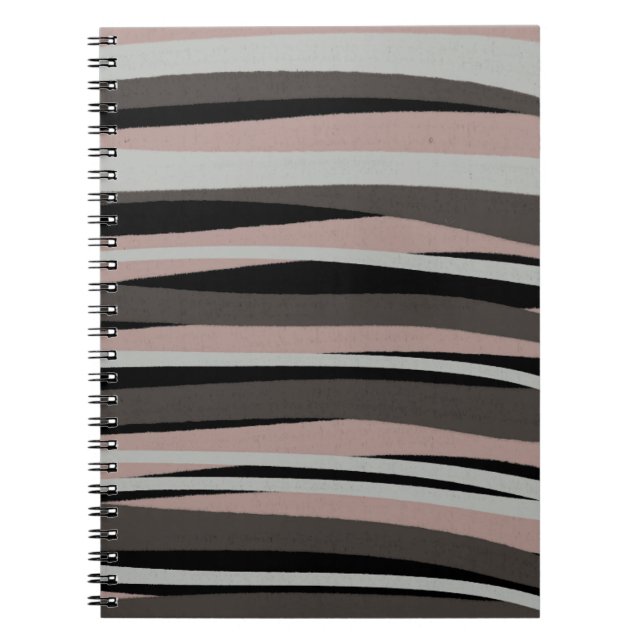 Minimal Boho Chic Abstrakt Lines Notebook Notizblock (Vorderseite)
