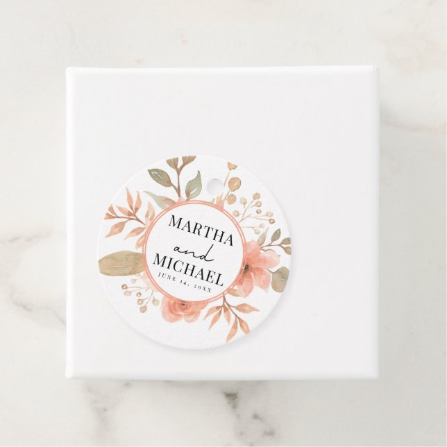 Minimal Boho Floral Wedding Geschenkanhänger (Beispiel)