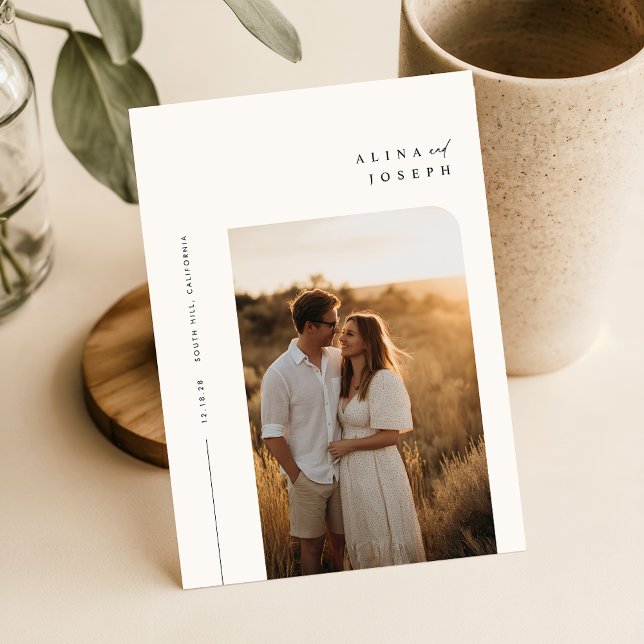 Minimal Boho Foto Wedding Einladung (Von Creator hochgeladen)
