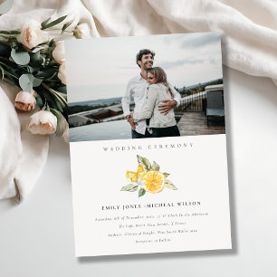 Minimal Boho Lemon Foliage Foto Wedite Einladung